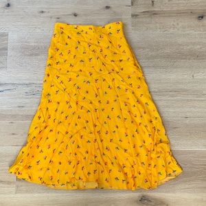 Yellow floral midi skirt from & Other Stories.